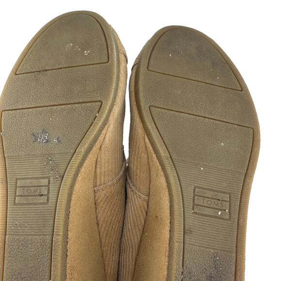 TOMS Womens 8.5M Camel Tan Desert Wedge Corduroy Bootie Lace Up - Picture 6 of 6